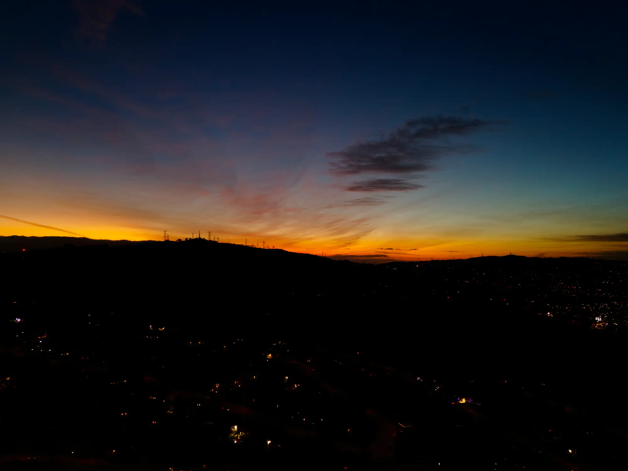 Dusk and Mountain Silhouette